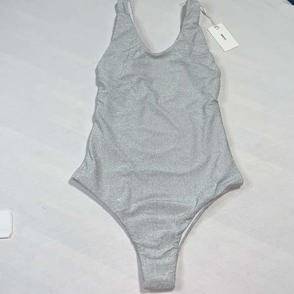 Mikoh Mala Silver Shimmer One Piece Swimsuit M - Picture 3 of 9